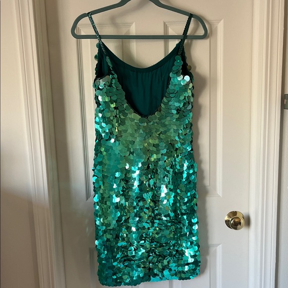Vintage Sequin Green Dress - Picture 2 of 6